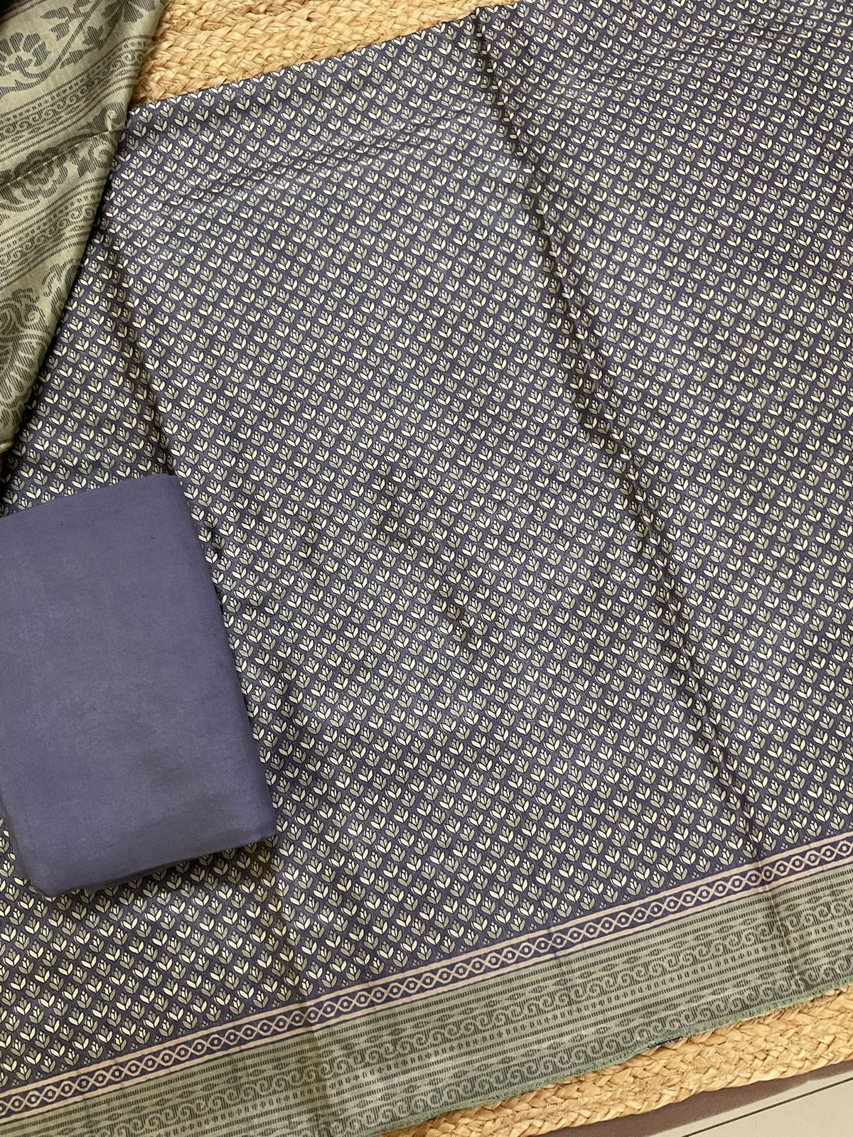 Soft Chanderi Printed Suit - Purple