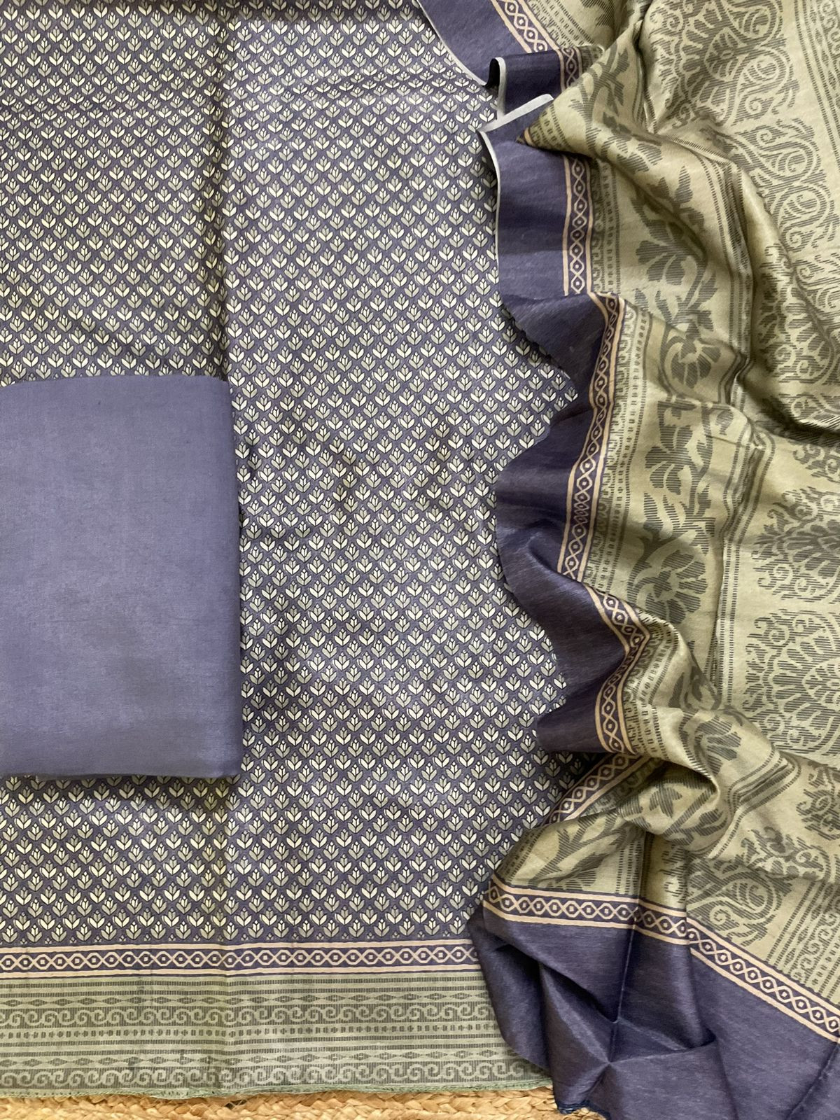 Soft Chanderi Printed Suit - Purple