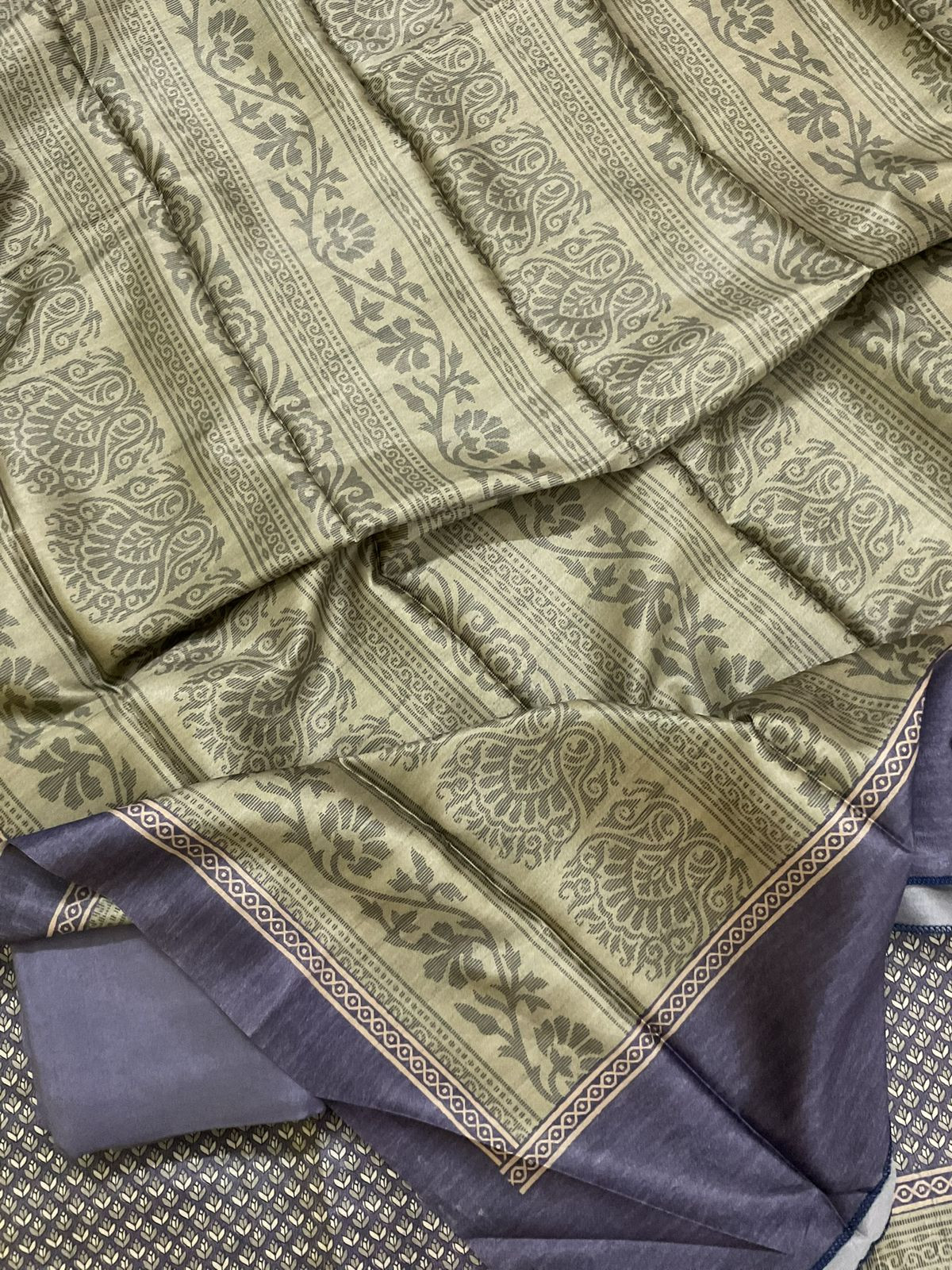 Soft Chanderi Printed Suit - Purple