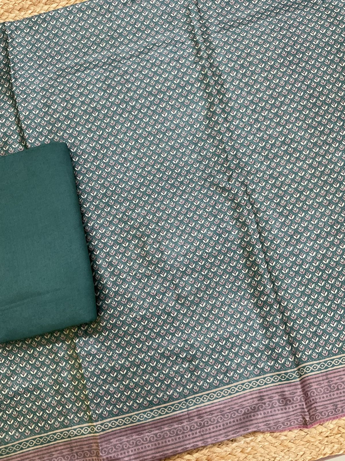 Soft Chanderi Printed Suit - Green