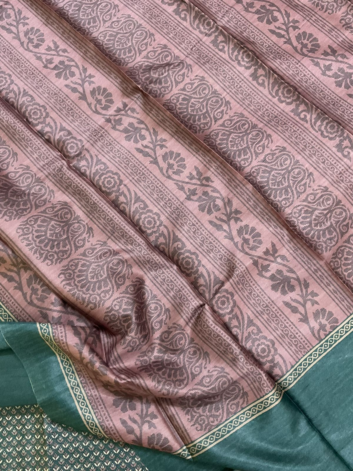 Soft Chanderi Printed Suit - Green