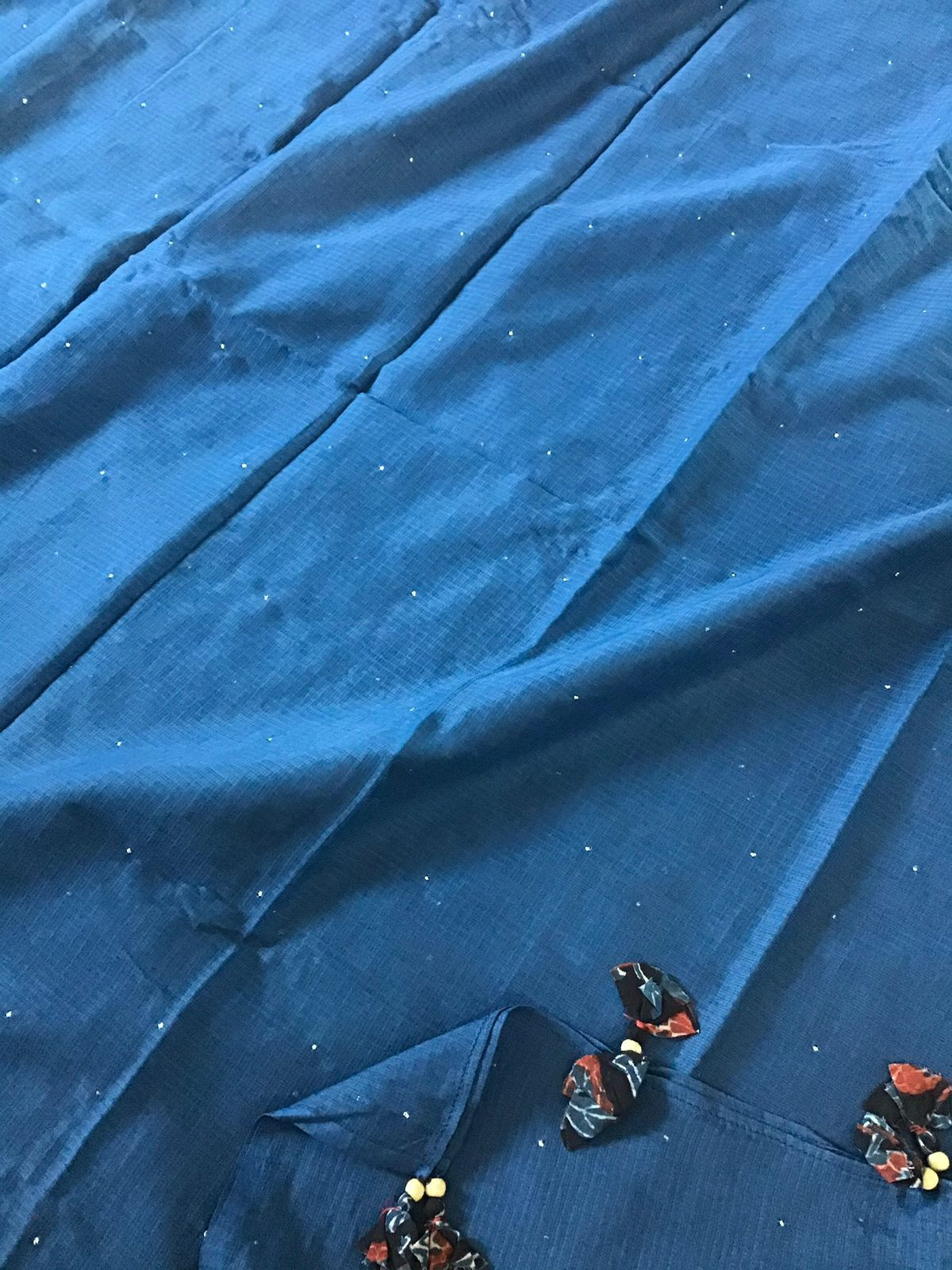 Pure Fine Rayon Cotton Printed Embroidered Suit - Black