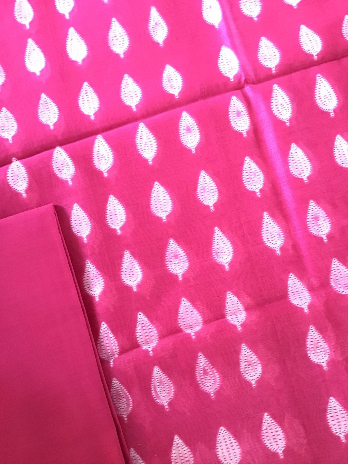 Pure Maheshwari Silk Printed Suit - Pink