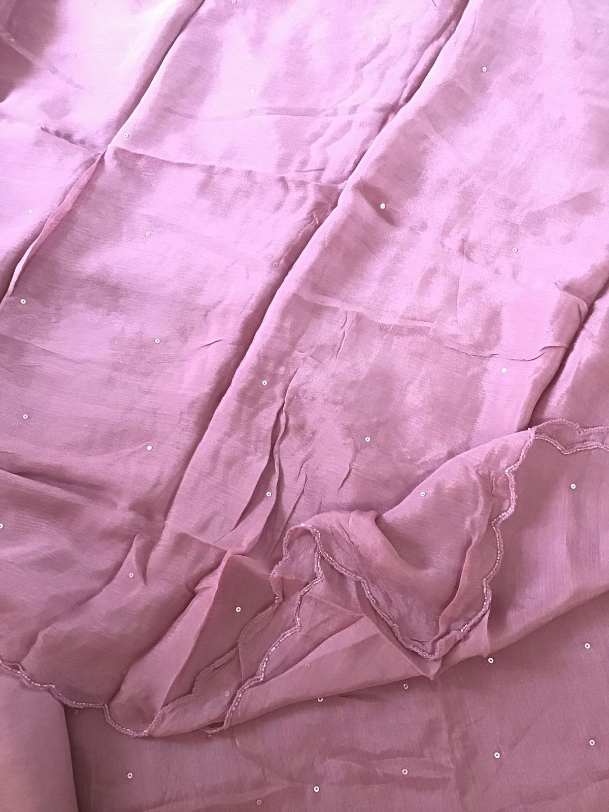 Pure Chinnon Silk Embroidered Suit - Pink
