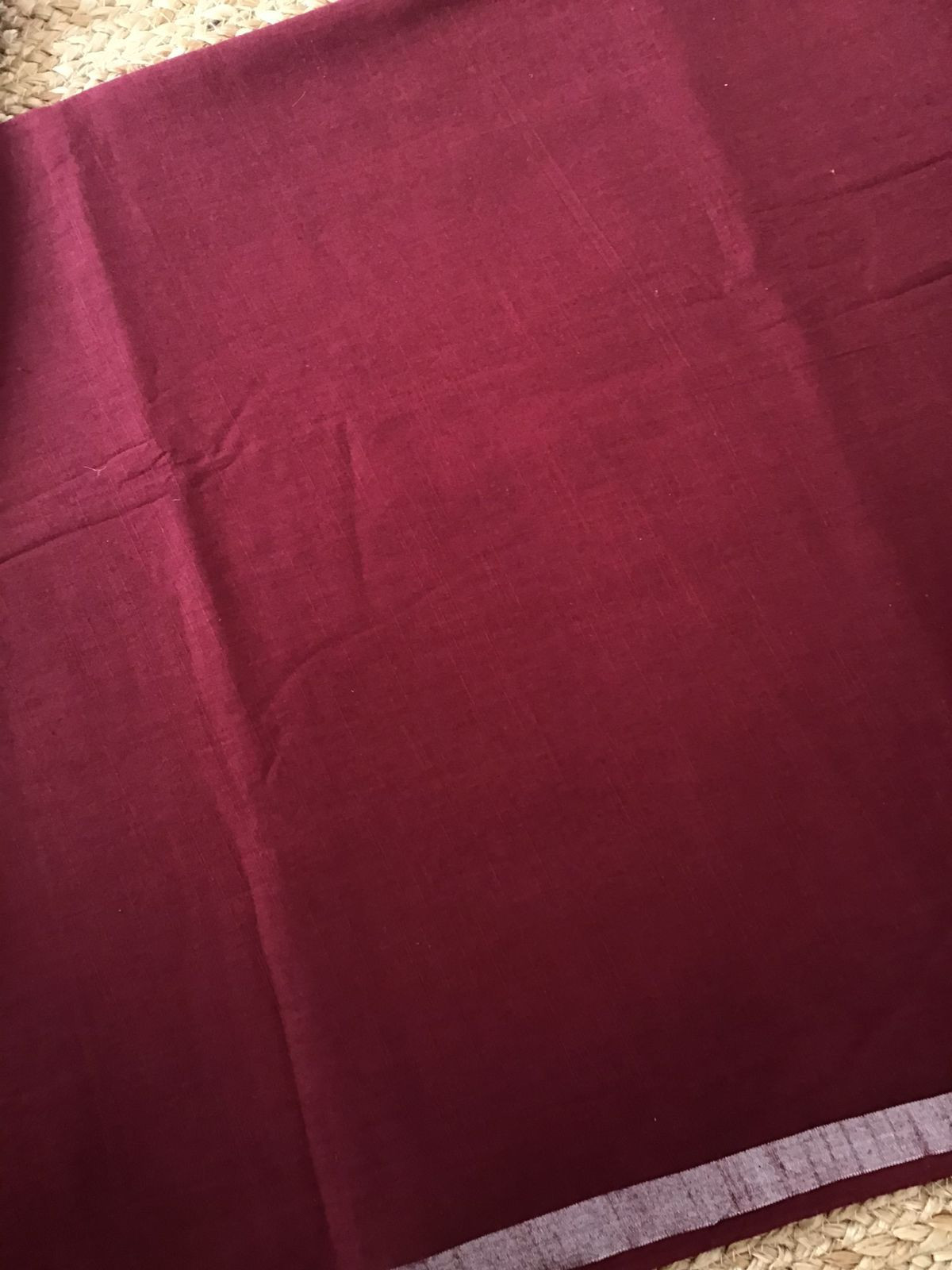 Pure Linen Jute Cotton Printed Suit - Maroon