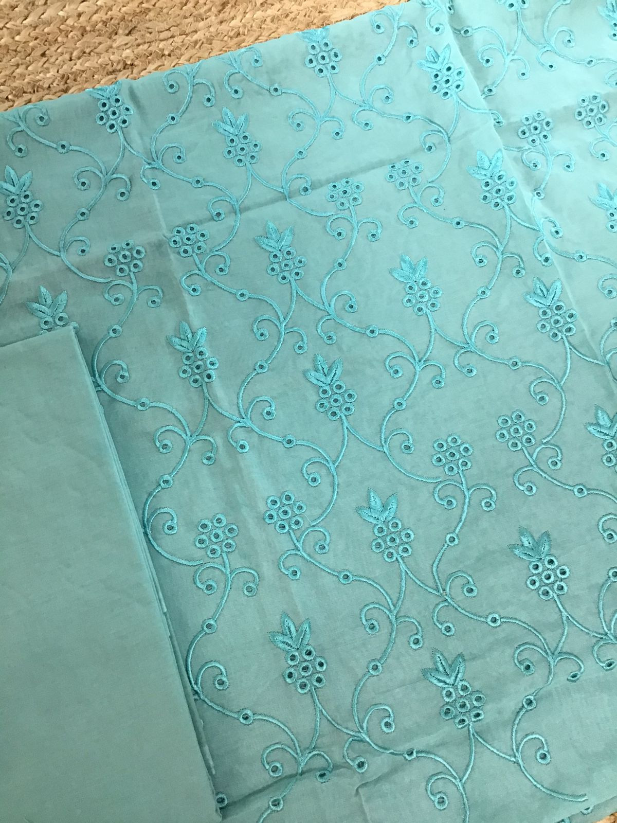 Pure Chanderi Embroidered Suit - Blue