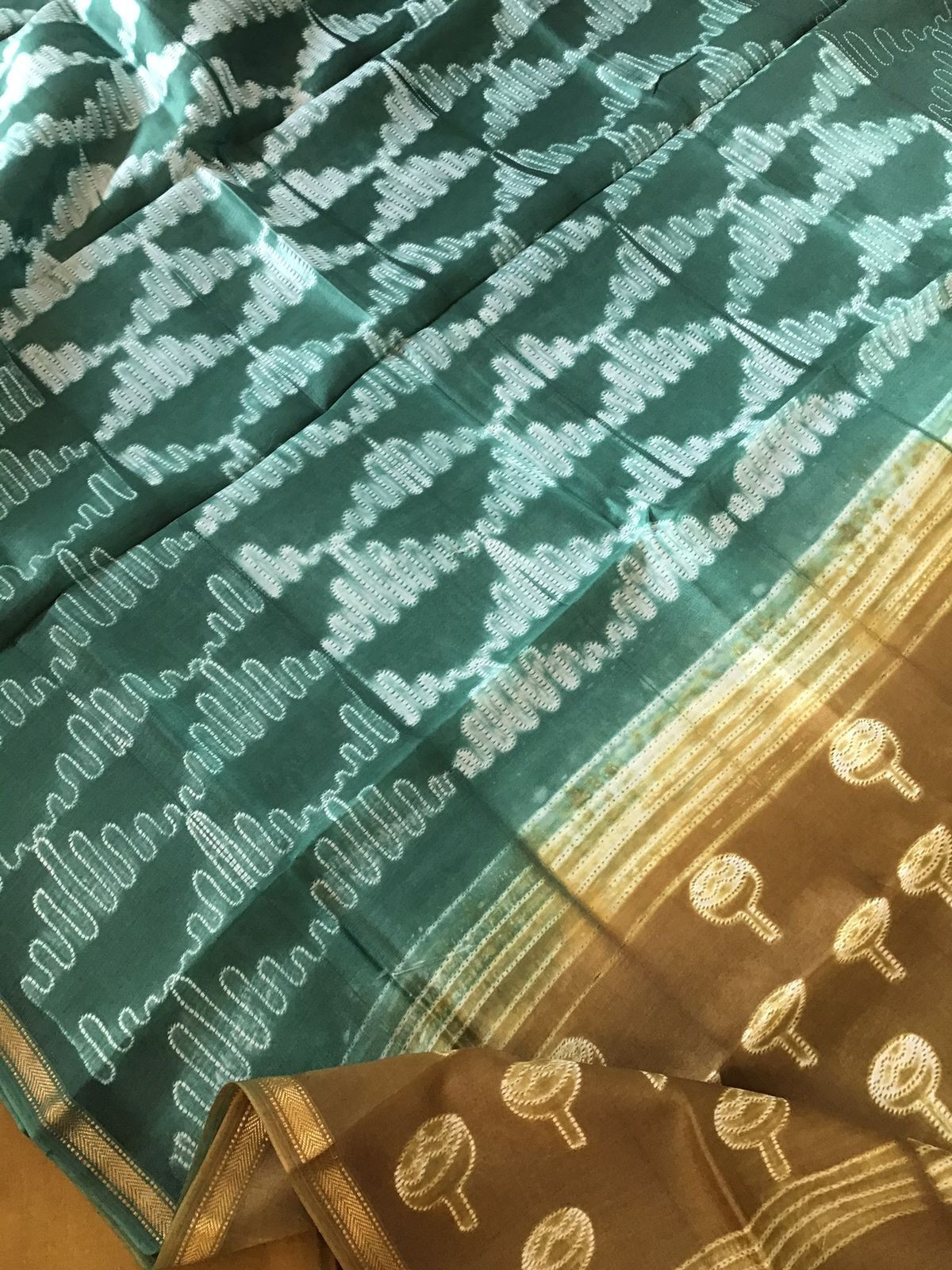 Pure Maheshwari Silk Printed Suit - Goldenish Mustard