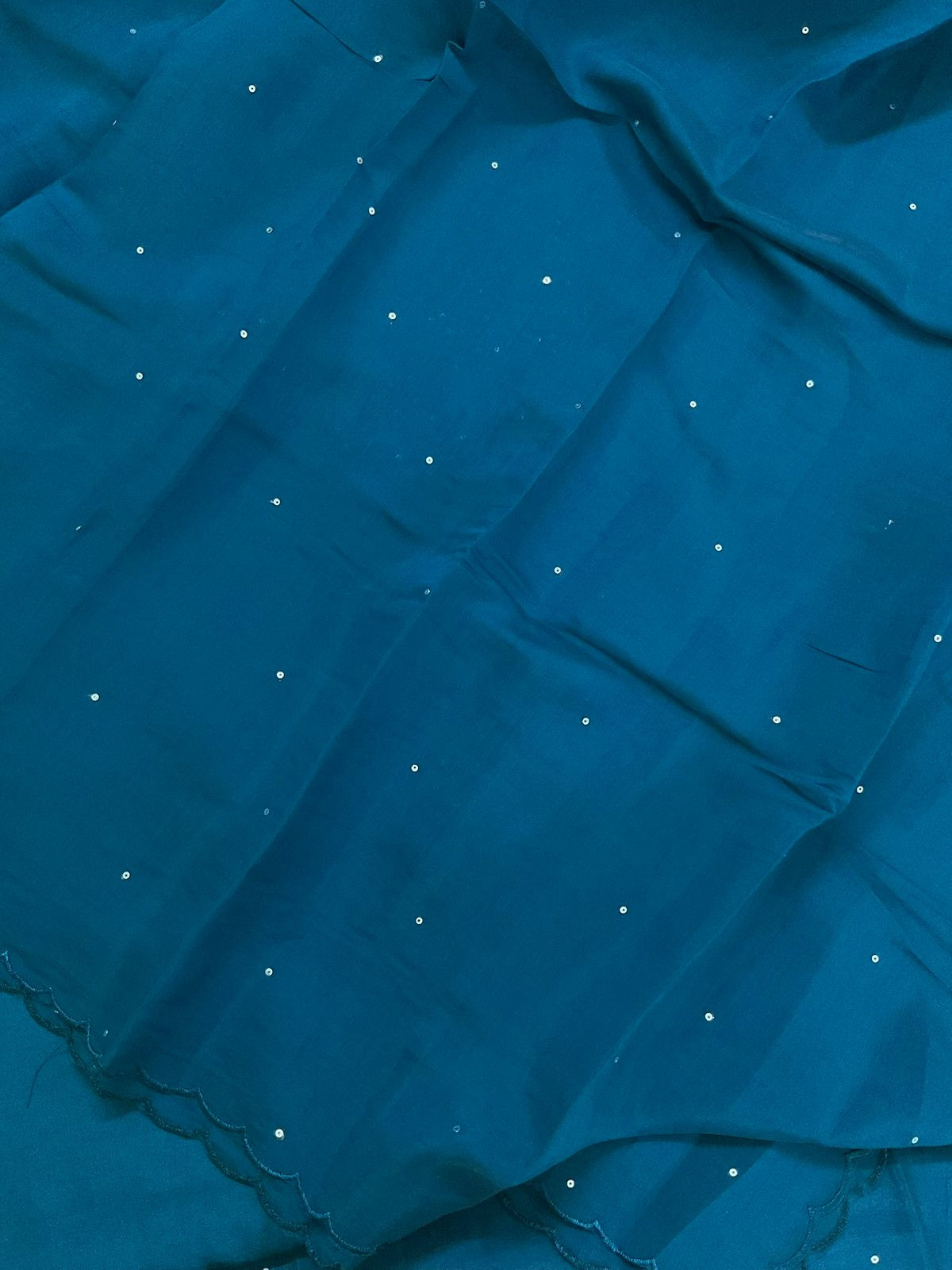 Soft Fine Muslin Embroidered Suit - Blue