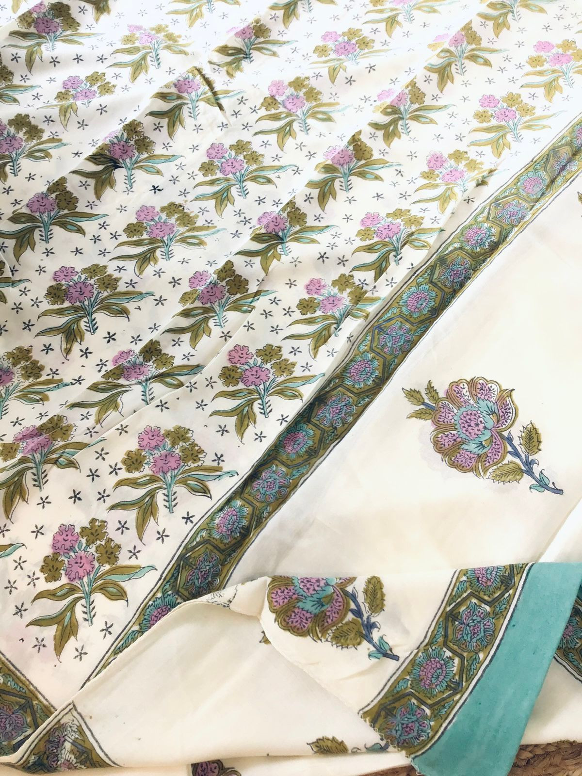 Soft Fine Muslin Silk Printed Suit - Cream