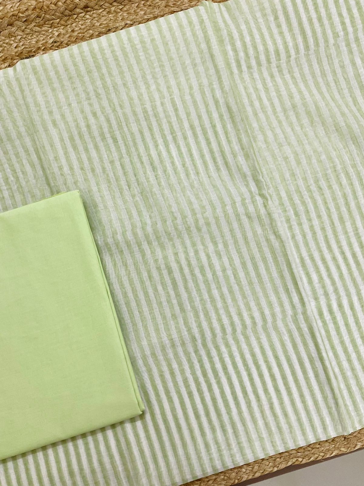 Pure Chanderi Block Printed Embroidered Suit - Green