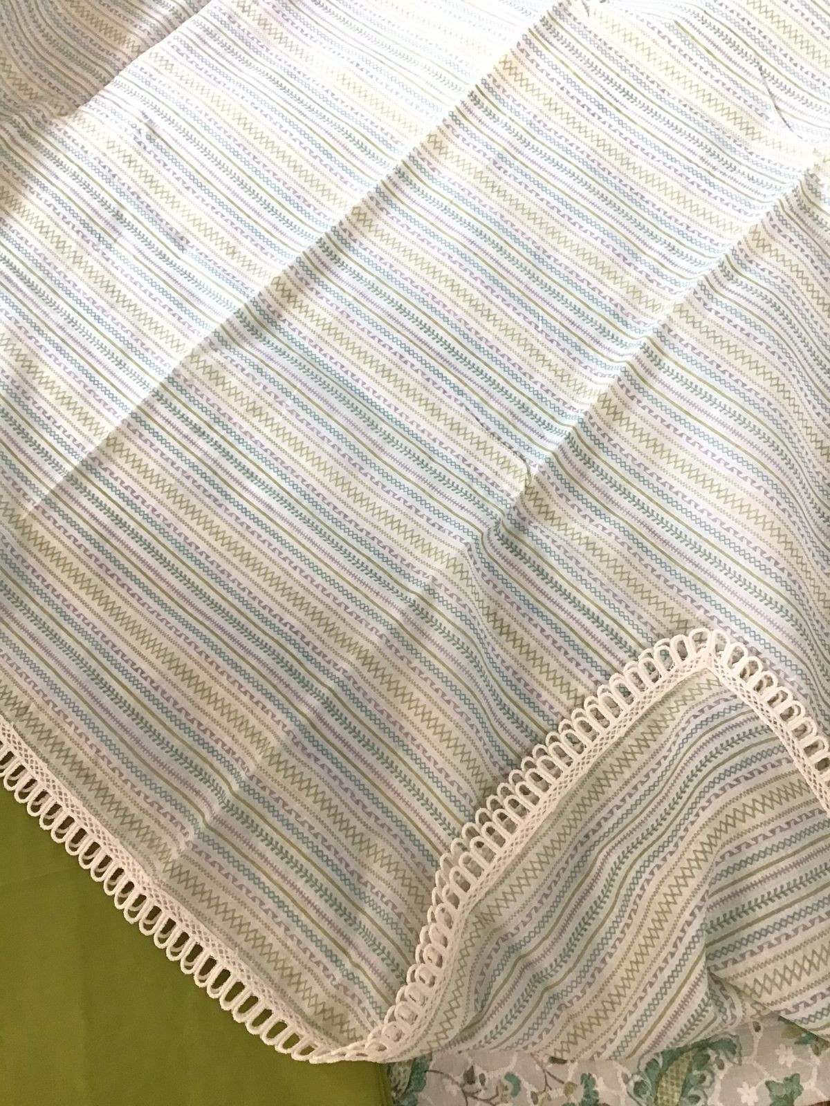 Pure Cotton Printed Hakoba Embroidered Suit - Off White