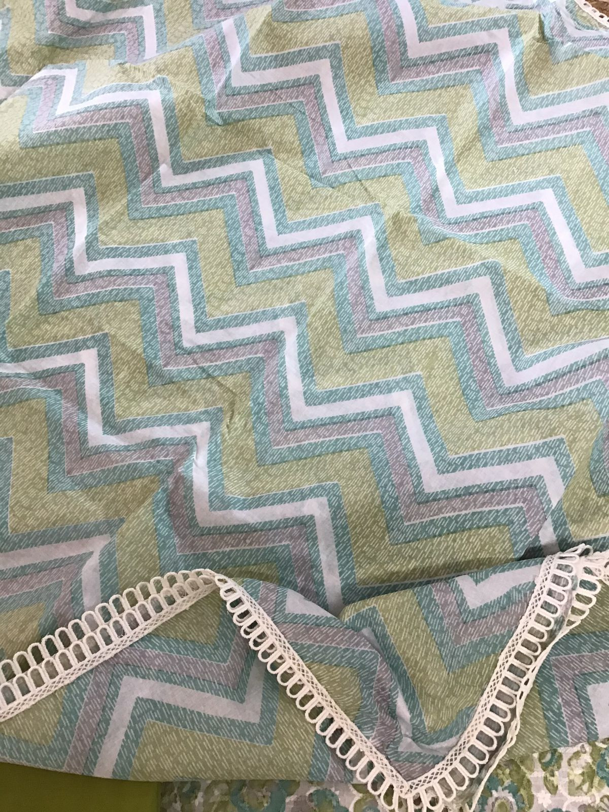 Pure Cotton Printed Hakoba Embroidered Suit - Off White