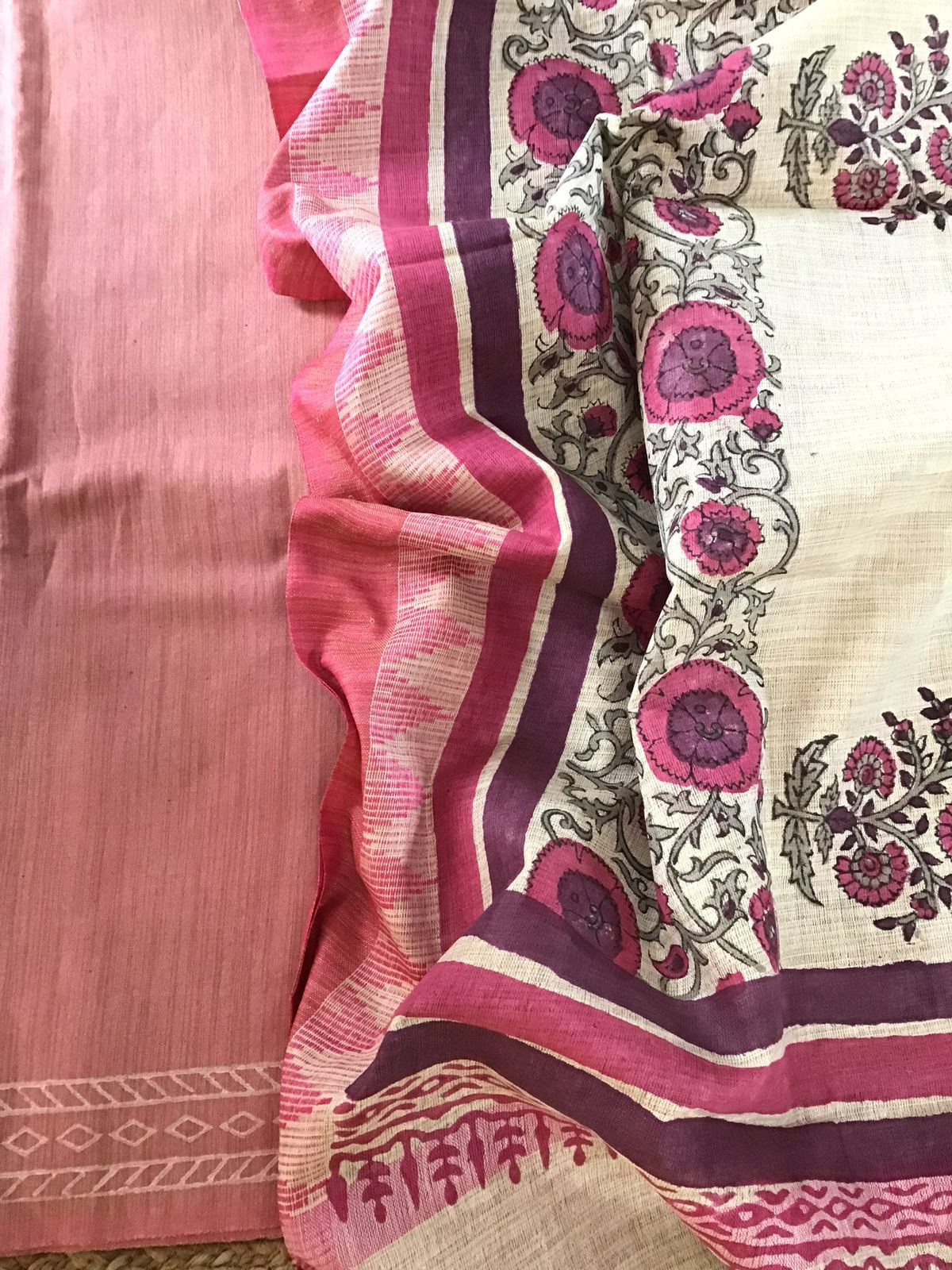Soft Khadi Silk Printed Suit - Pink