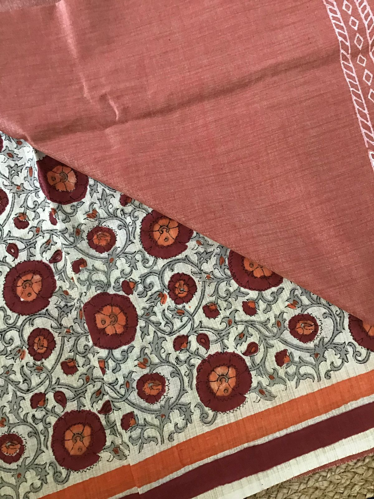 Soft Khadi Silk Printed Suit - Peachish Brown