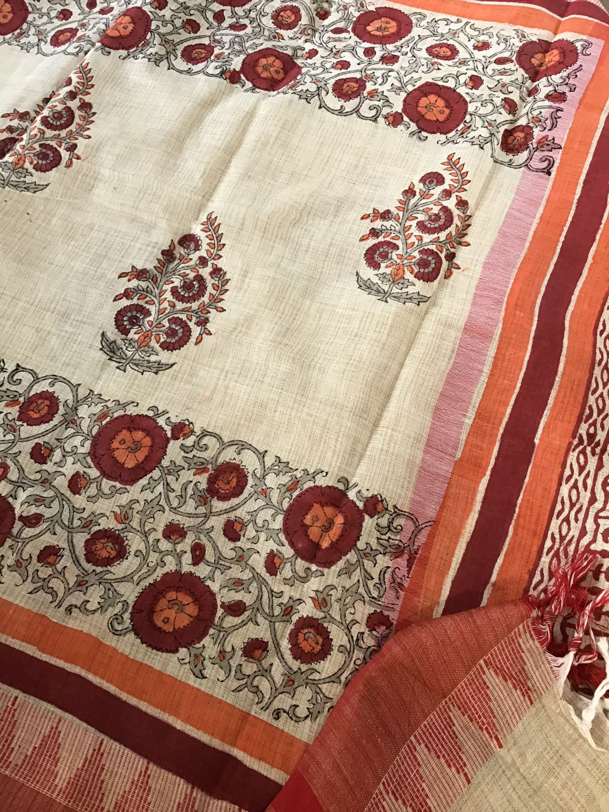 Soft Khadi Silk Printed Suit - Peachish Brown