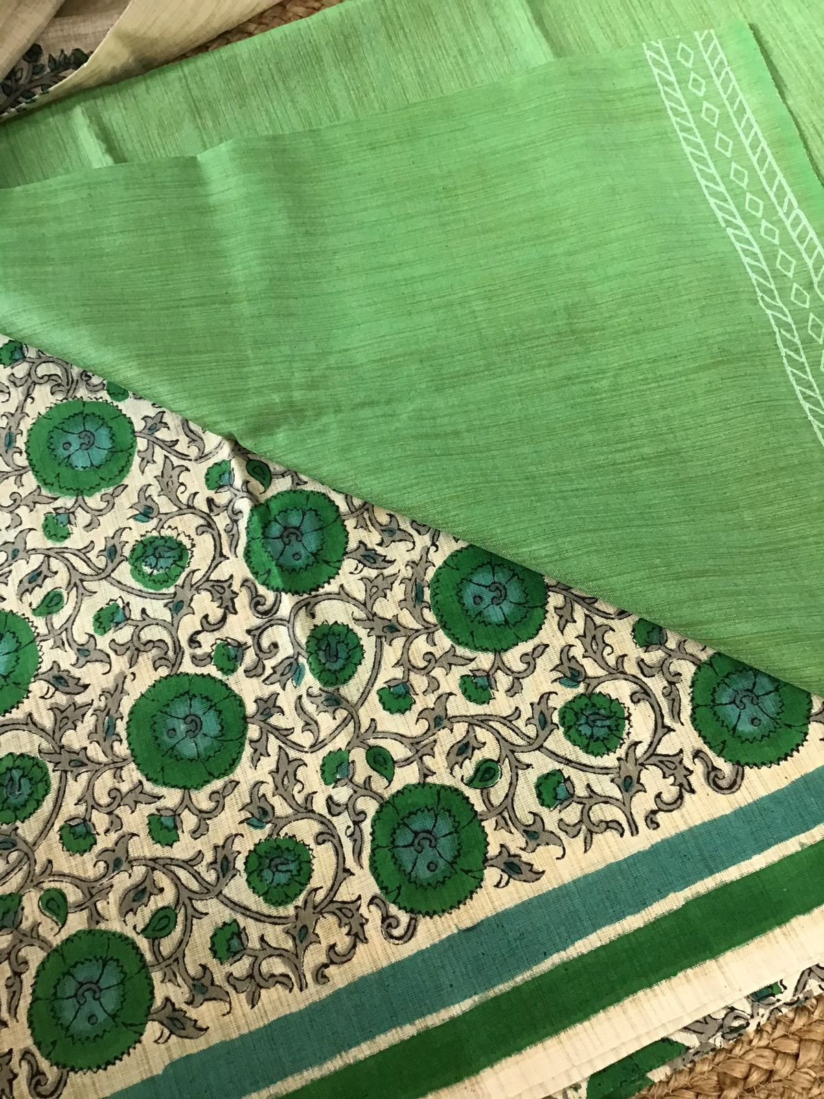 Soft Khadi Silk Printed Suit - Green