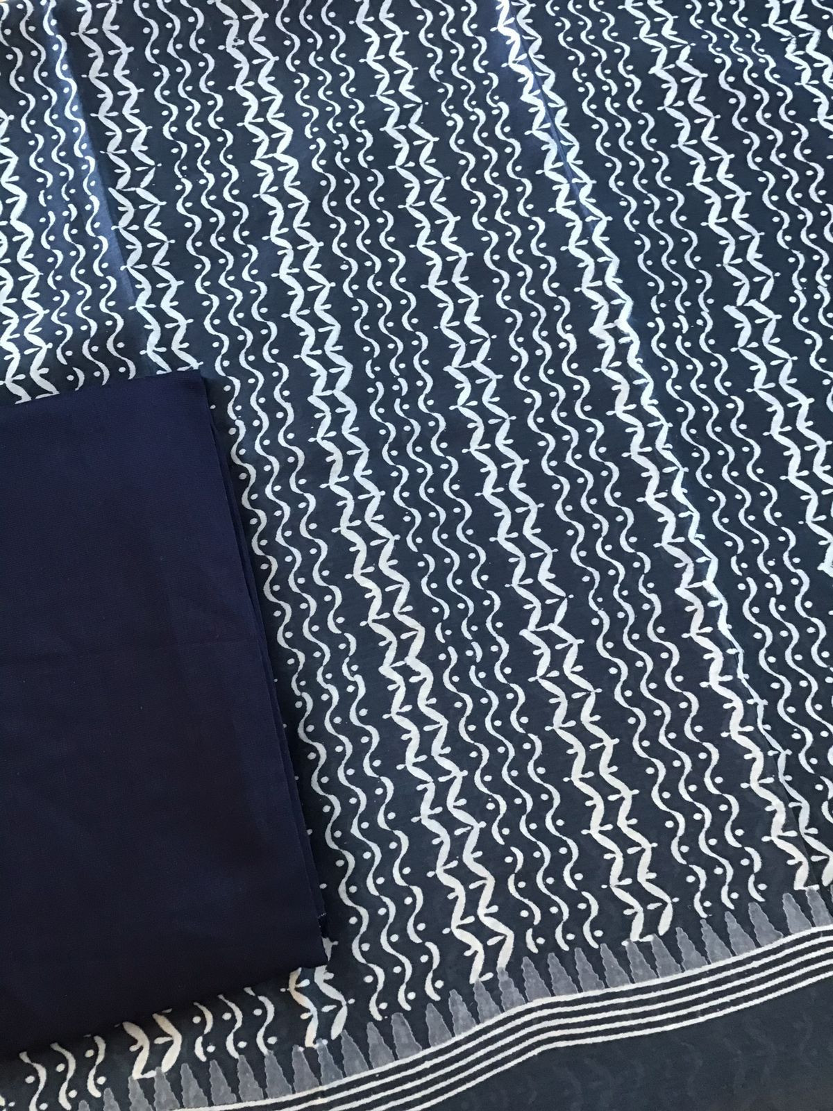 Pure Maheshwari Silk Printed Suit - Blue