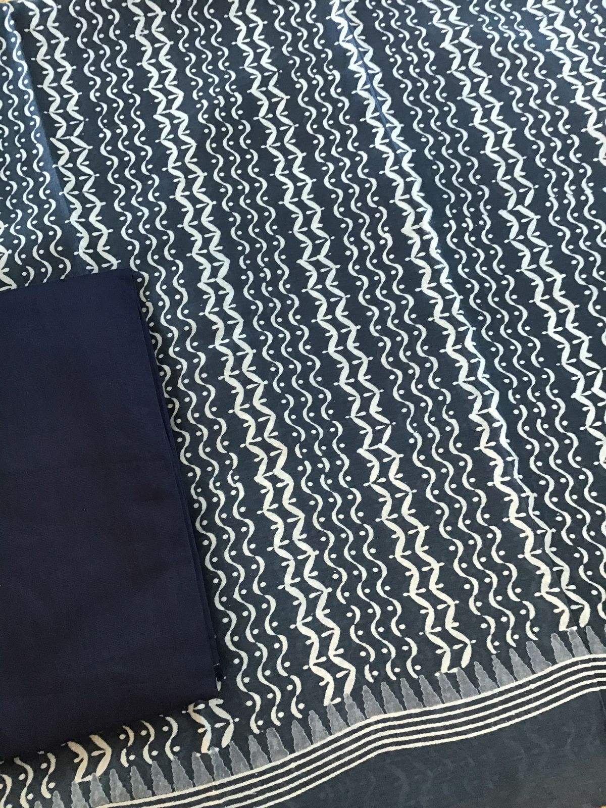 Pure Maheshwari Silk Printed Suit - Blue