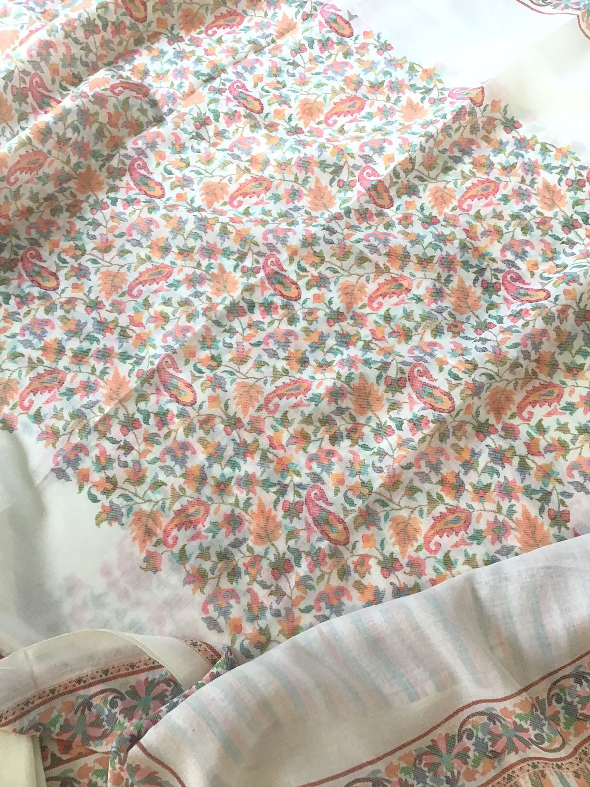 Pure Jaam Cotton Printed Suit - Off White