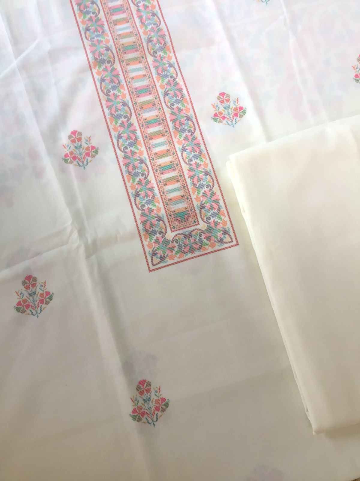 Pure Jaam Cotton Printed Suit - Off White