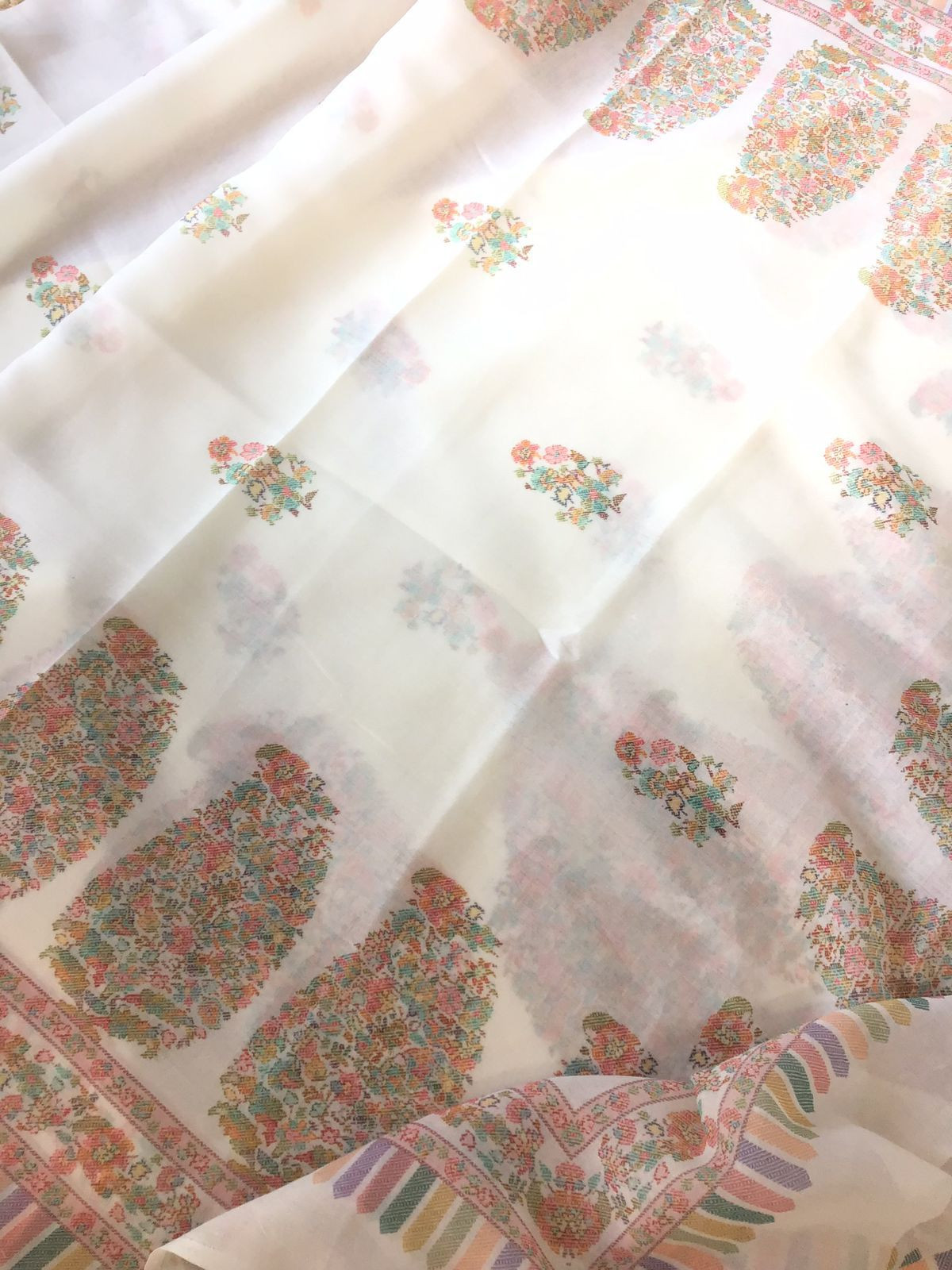 Pure Jaam Cotton Printed Suit - Off White