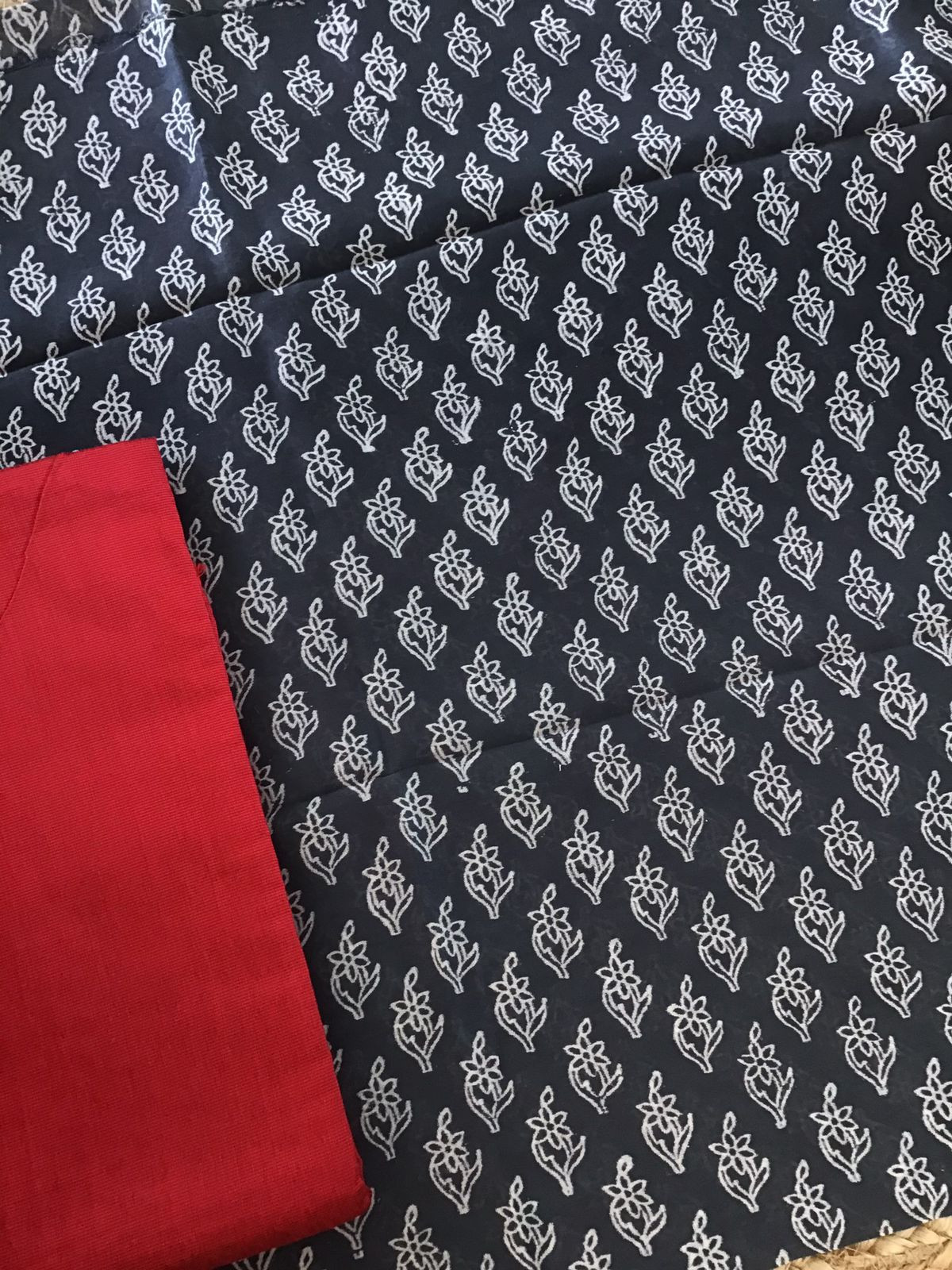 Pure Maheshwari Silk Printed Suit - Grey