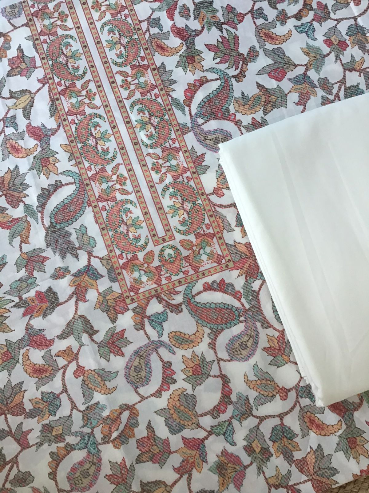 Pure Jaam Cotton Printed Suit - Off White
