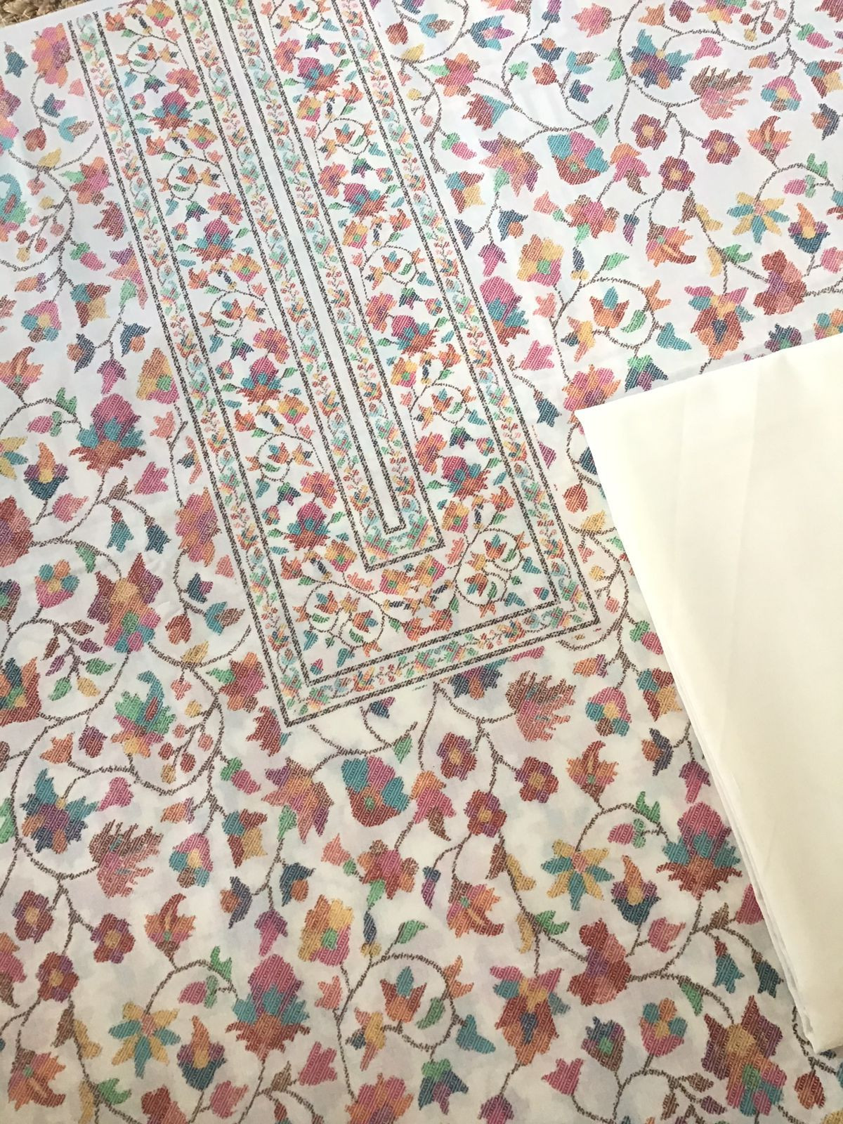 Pure Jaam Cotton Printed Suit - Off White