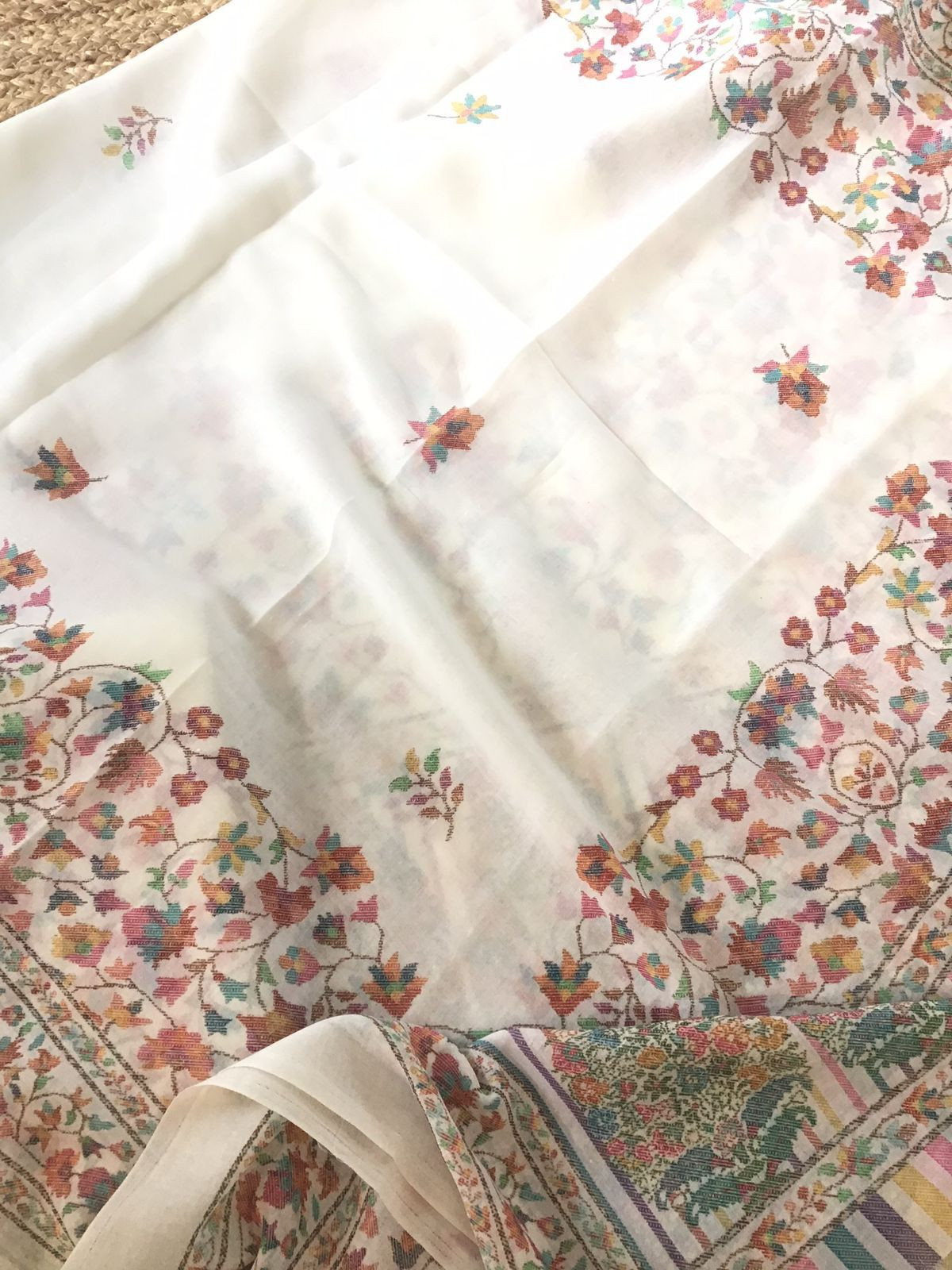 Pure Jaam Cotton Printed Suit - Off White