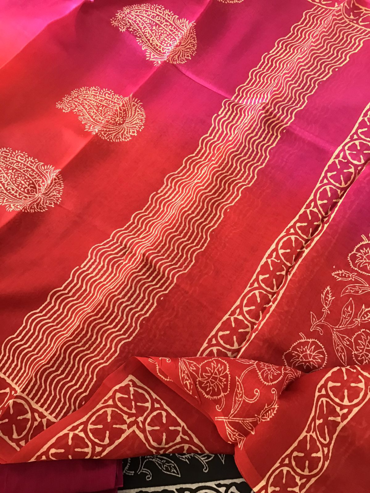 Pure Maheshwari Silk Printed Suit - Grey