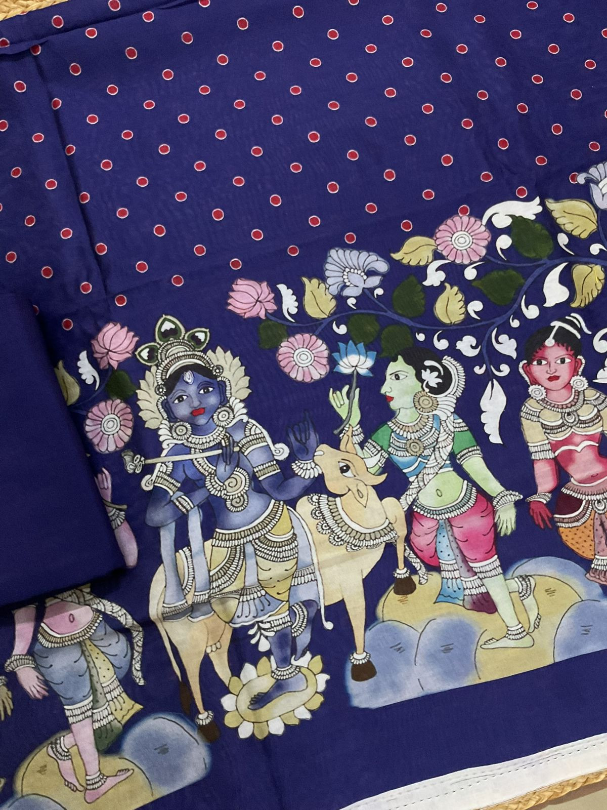 Pure Chanderi Printed Embroidered Suit - Violet