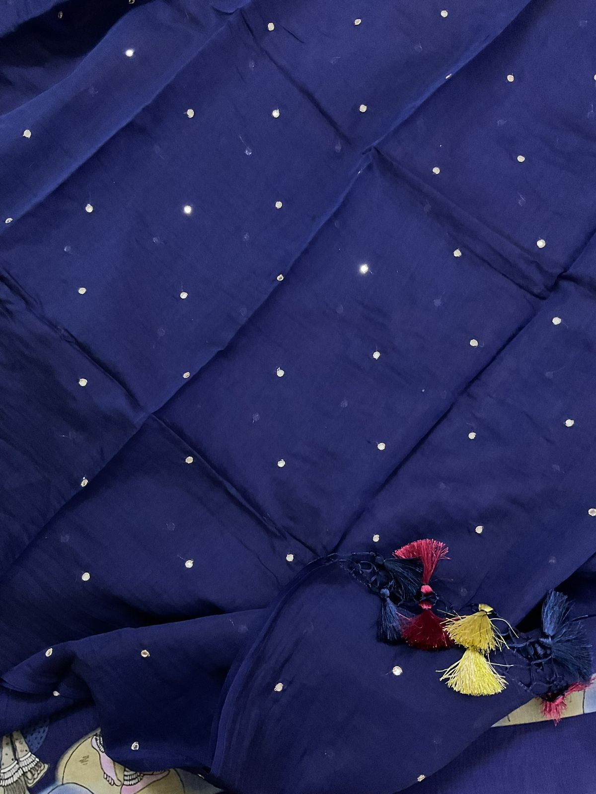 Pure Chanderi Printed Embroidered Suit - Violet