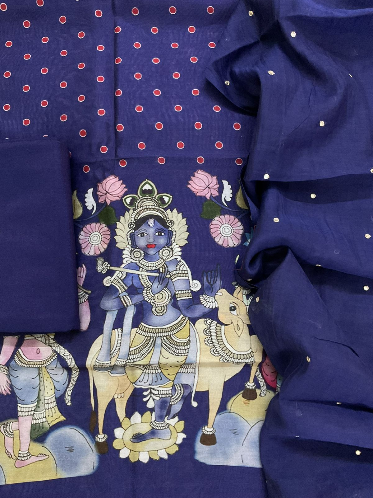 Pure Chanderi Printed Embroidered Suit - Violet