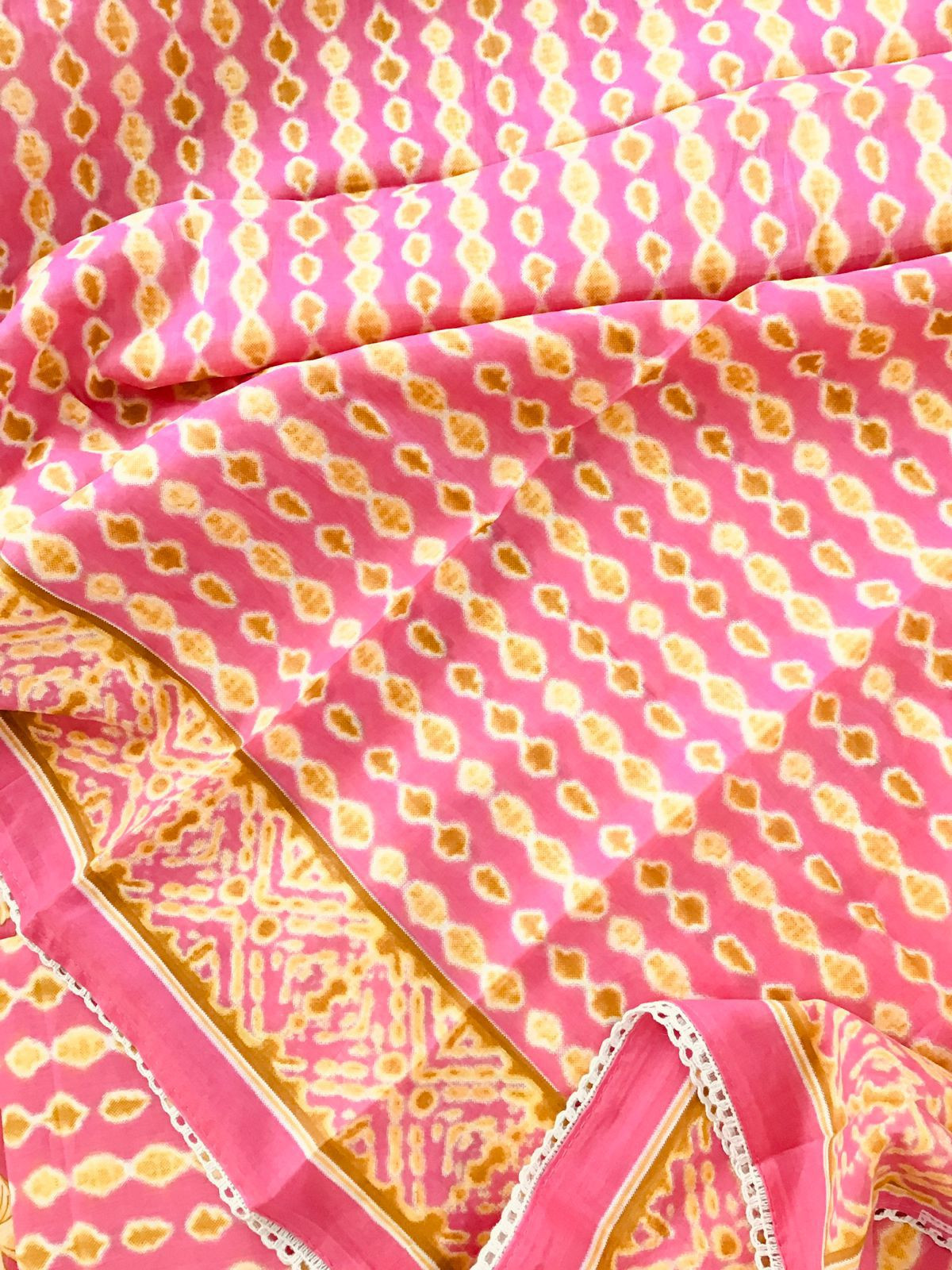 Pure Cotton Printed Embroidered Suit - Pink