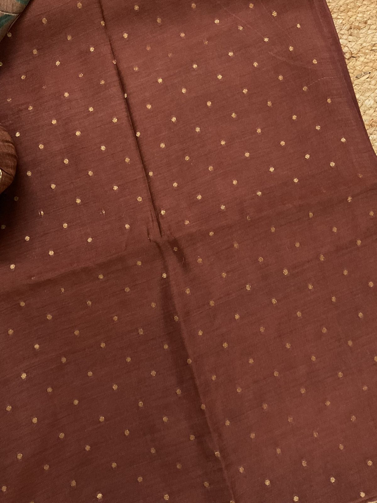 Pure Munga Silk Printed Banarasi Weaved Suit - Brown