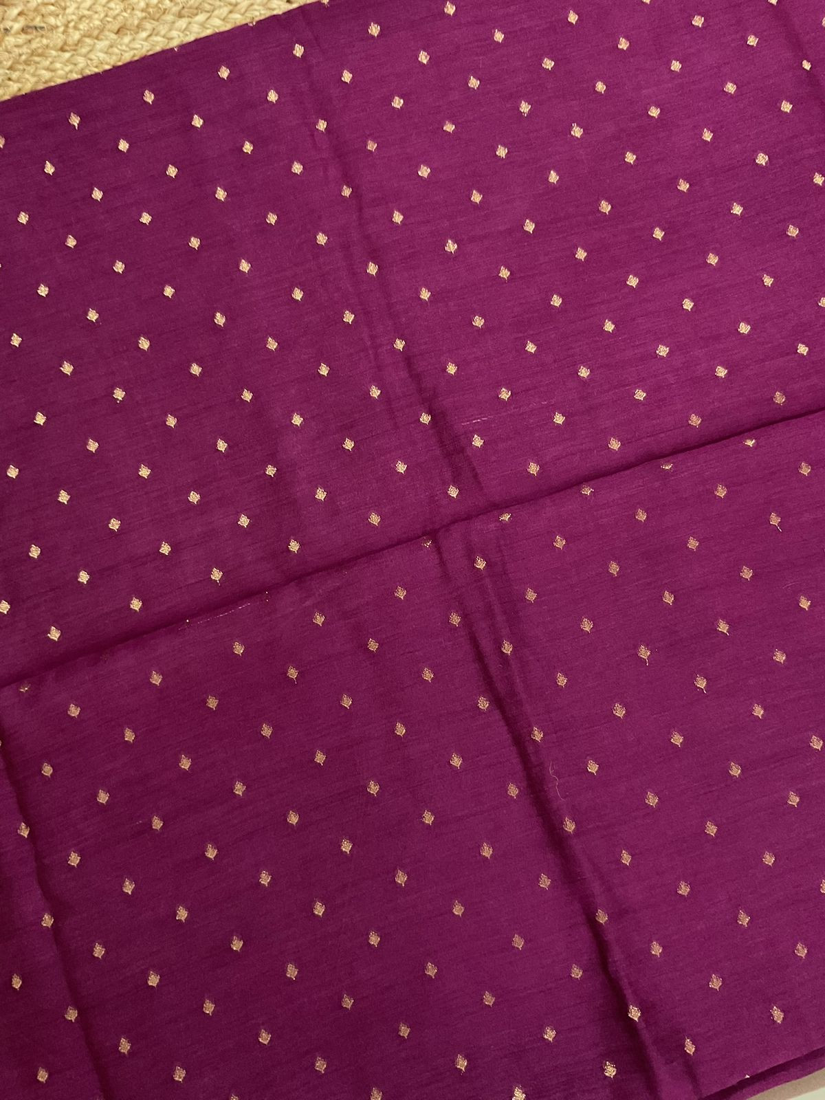 Pure Munga Silk Printed Banarasi Weaved Suit - Wine