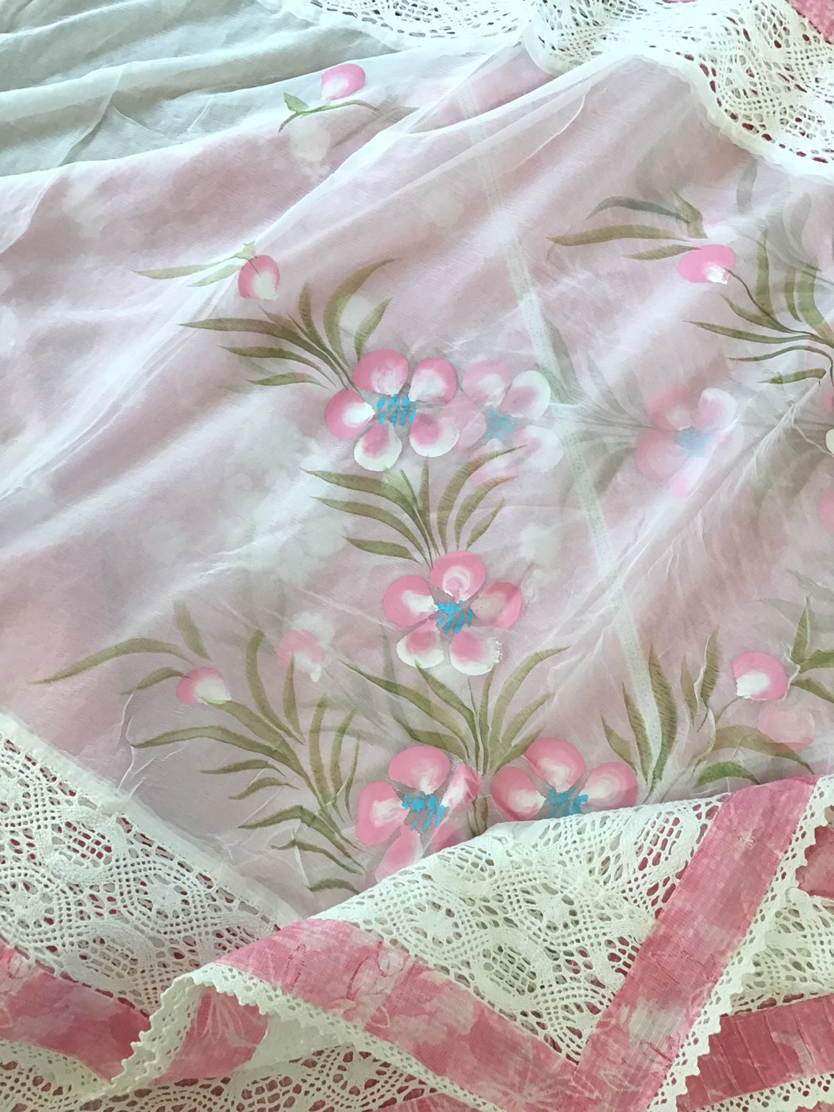 Pure Kota Cotton Printed Embroidered Suit - Pink