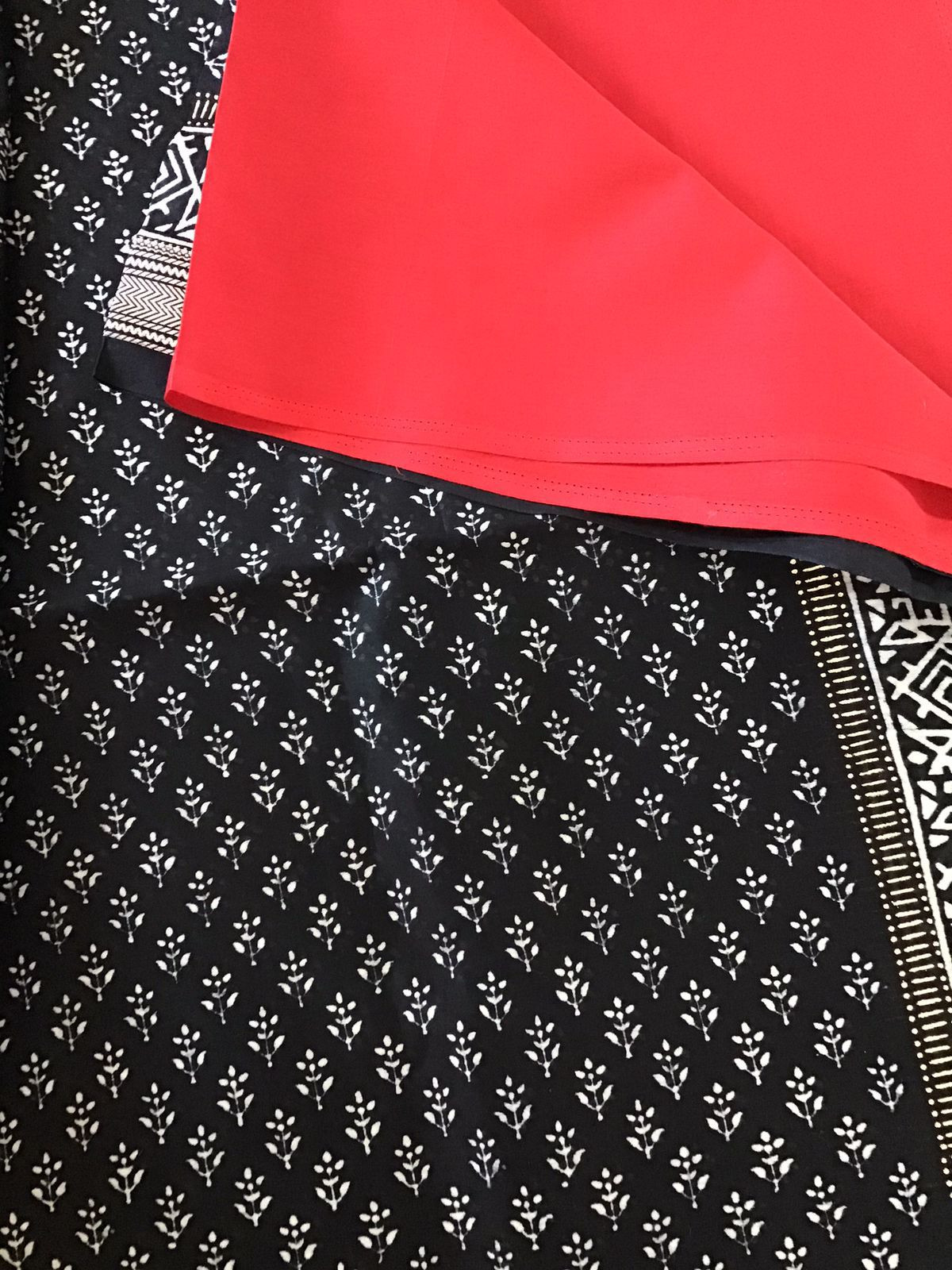 Pure Maheshwari Silk Printed Suit - Black