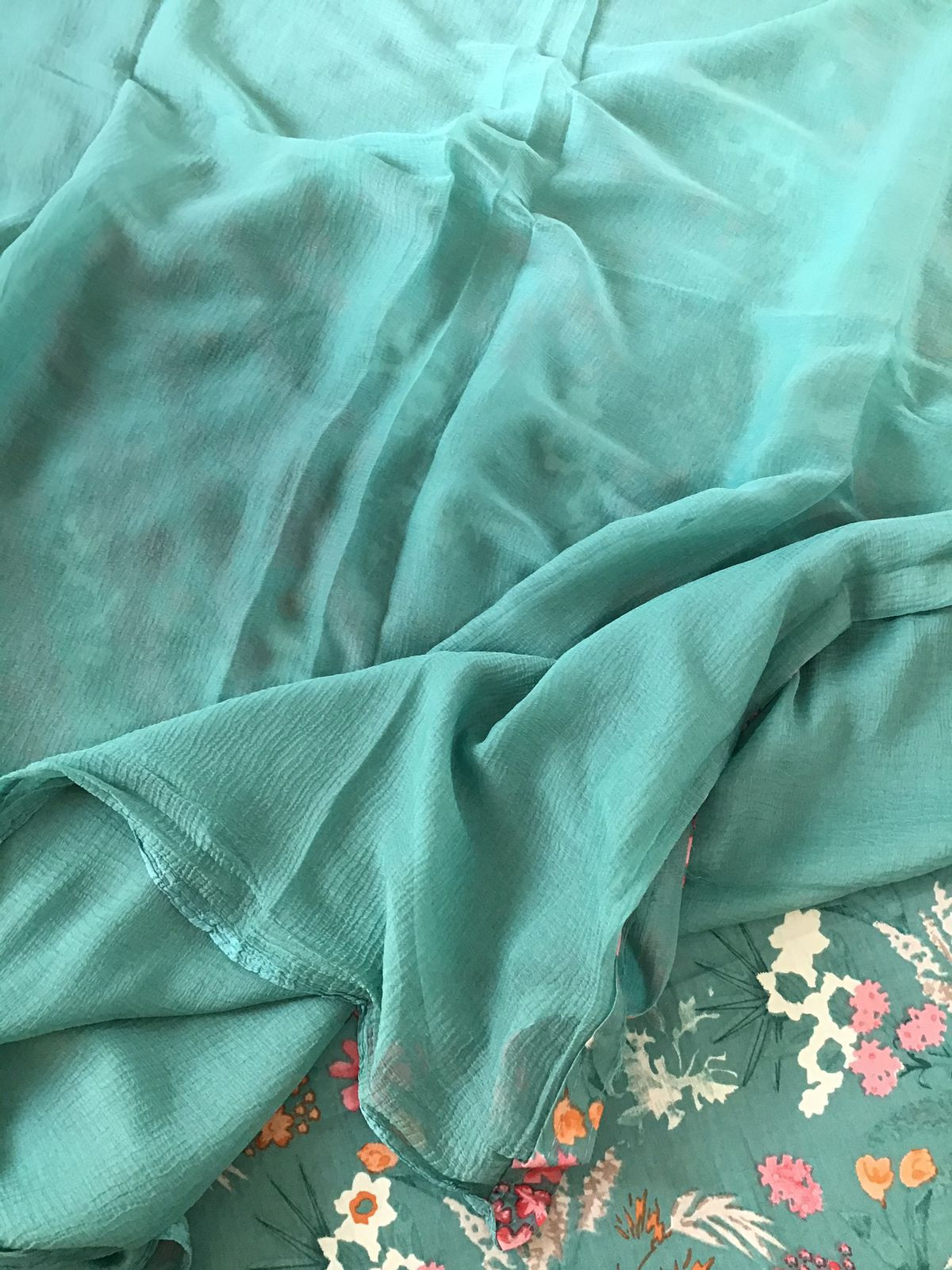 Pure Jaam Cotton Printed Embroidered Suit - Green