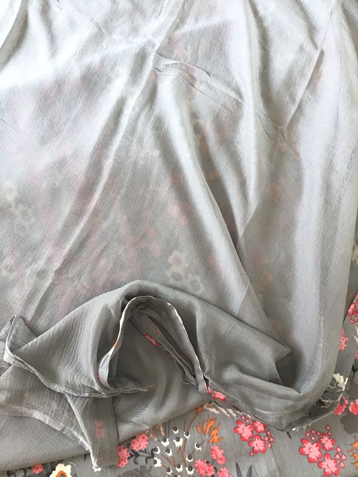 Pure Jaam Cotton Printed Embroidered Suit - Grey