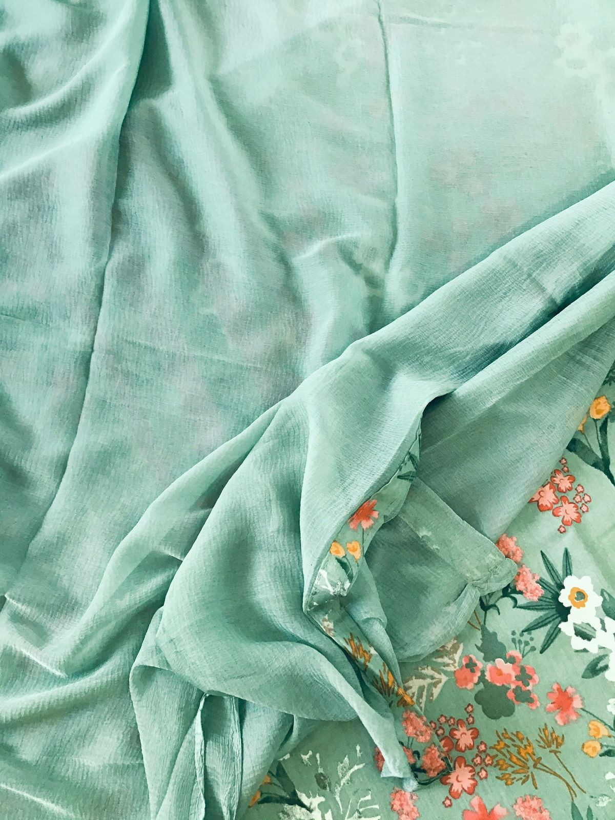 Pure Jaam Cotton Printed Embroidered Suit - Green