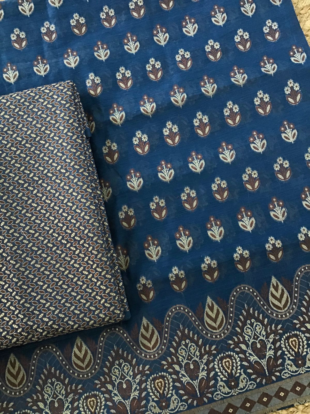 Soft Chanderi Banarasi Weaved Suit - Blue