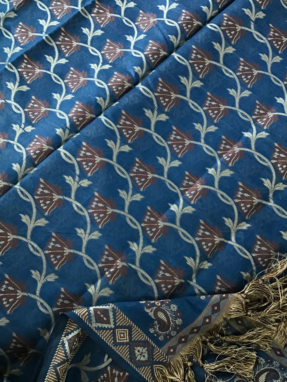 Soft Chanderi Banarasi Weaved Suit - Blue