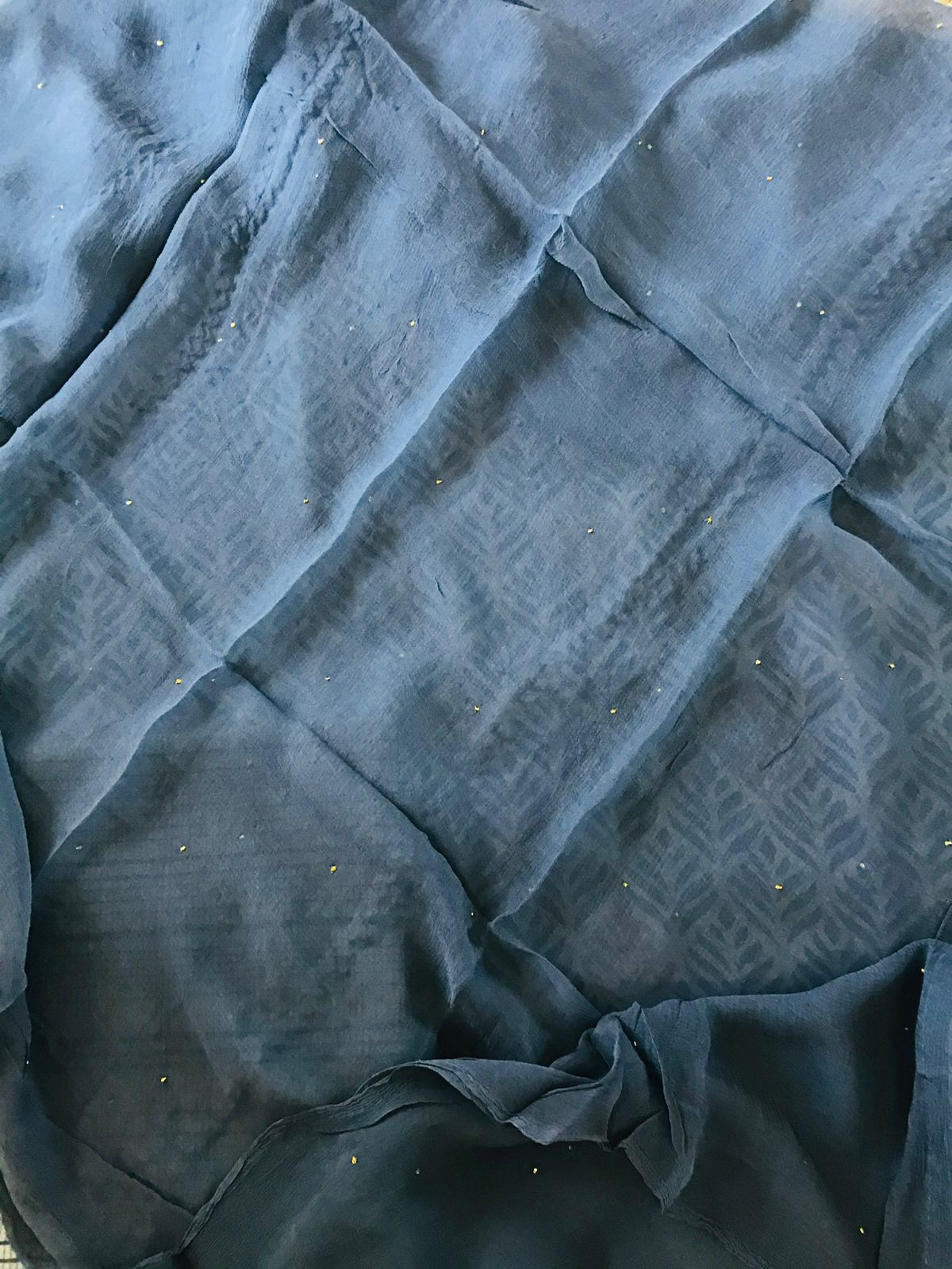 Pure Cotton Printed Suit - Grey