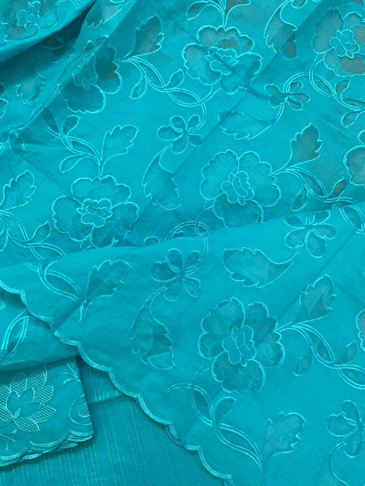 Soft Chanderi Embroidered Suit - Blue