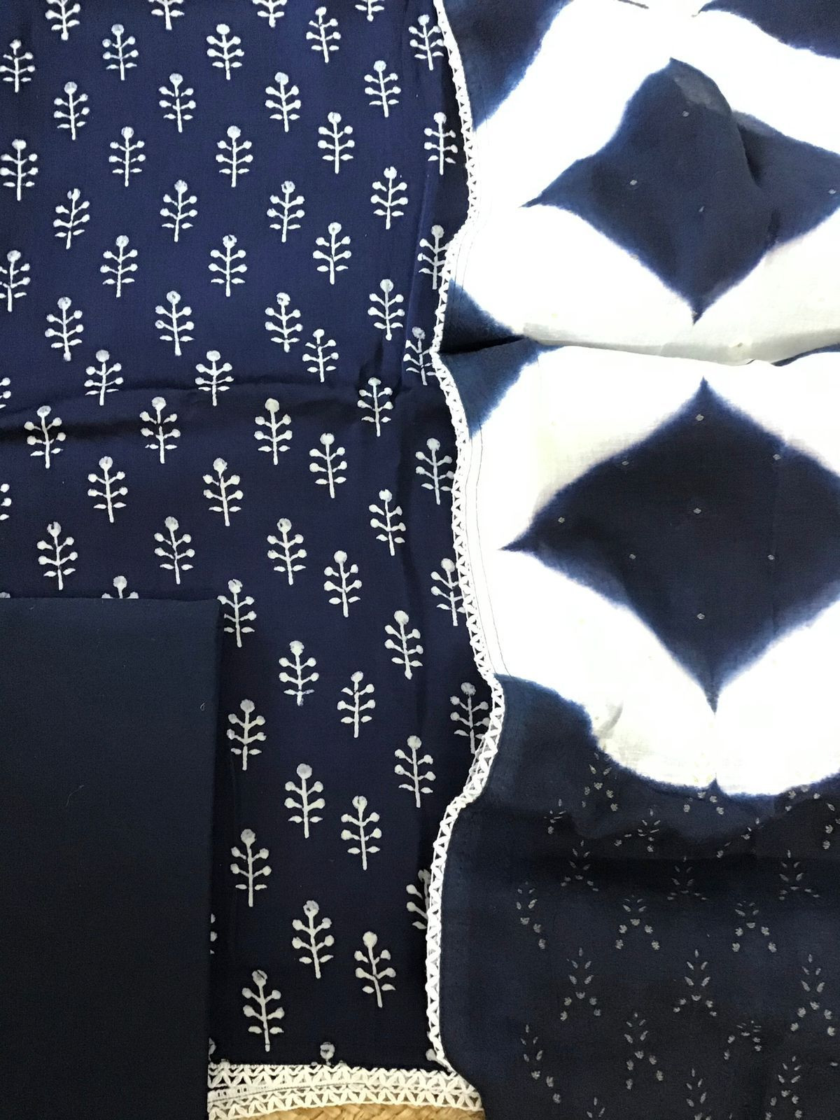 Pure Modal Silk Printed Suit - Blue