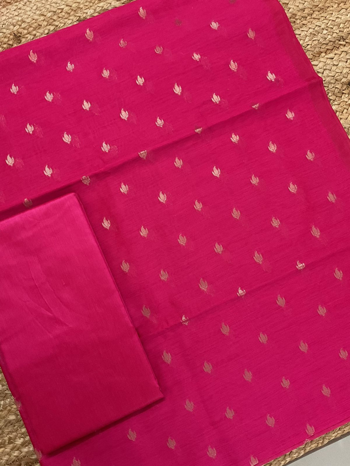 Soft Chanderi Banarasi Weaves Suit - Pink