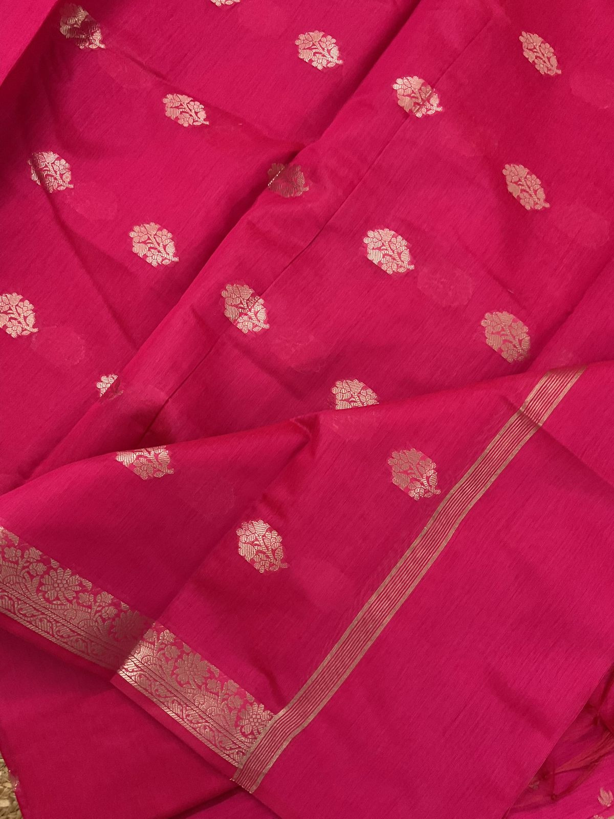 Soft Chanderi Banarasi Weaves Suit - Pink