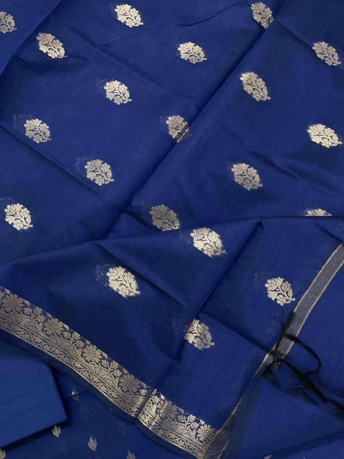 Soft Chanderi Banarasi Weaves Suit - Blue