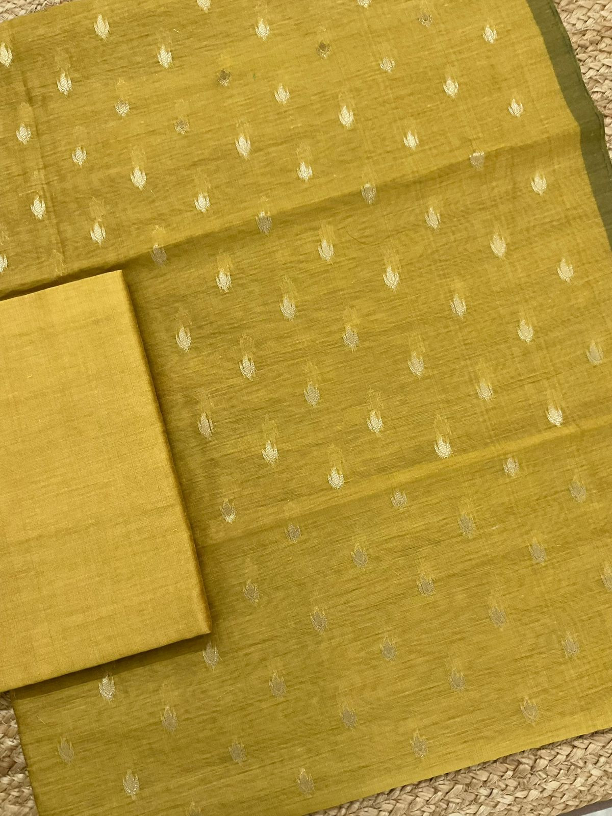 Soft Chanderi Banarasi Weaves Suit - Yellow